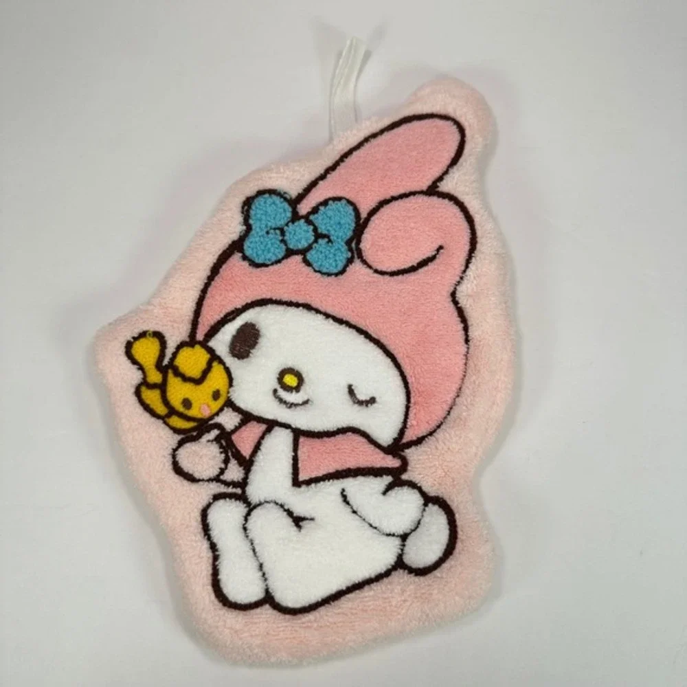 My Melody Plush Washcloth Sanrio Pink‎ Yellow Bow Kawaii Cute Face Towel